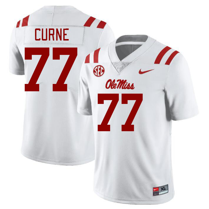 Ole Miss Rebels #77 Victor Curne College Football Jerseys Stitched Sale-White